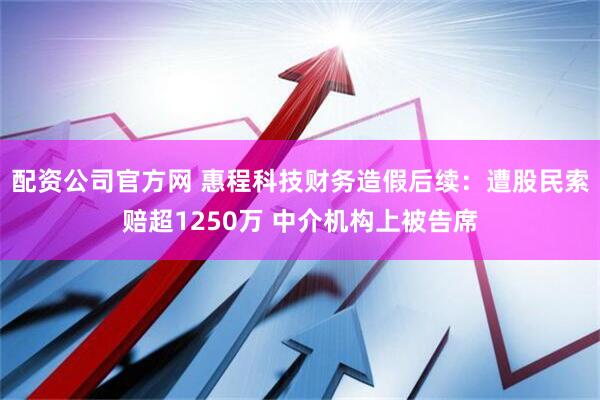 配资公司官方网 惠程科技财务造假后续：遭股民索赔超1250万 中介机构上被告席